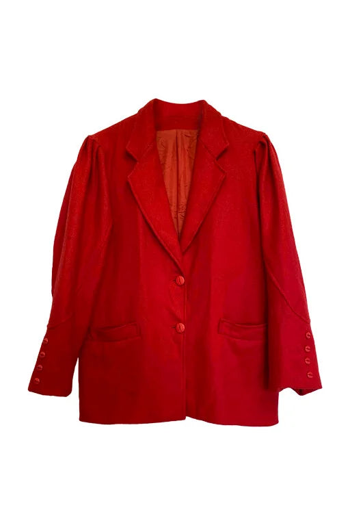 Blazer en laine rouge vintage