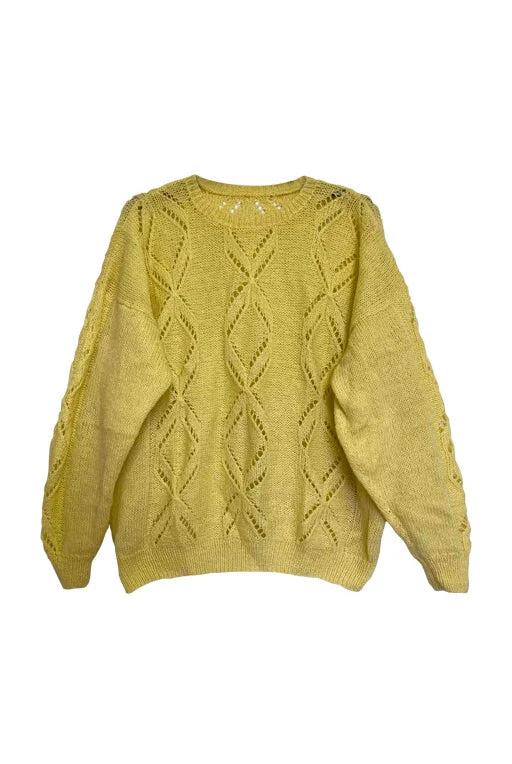 Pull en laine jaune vintage