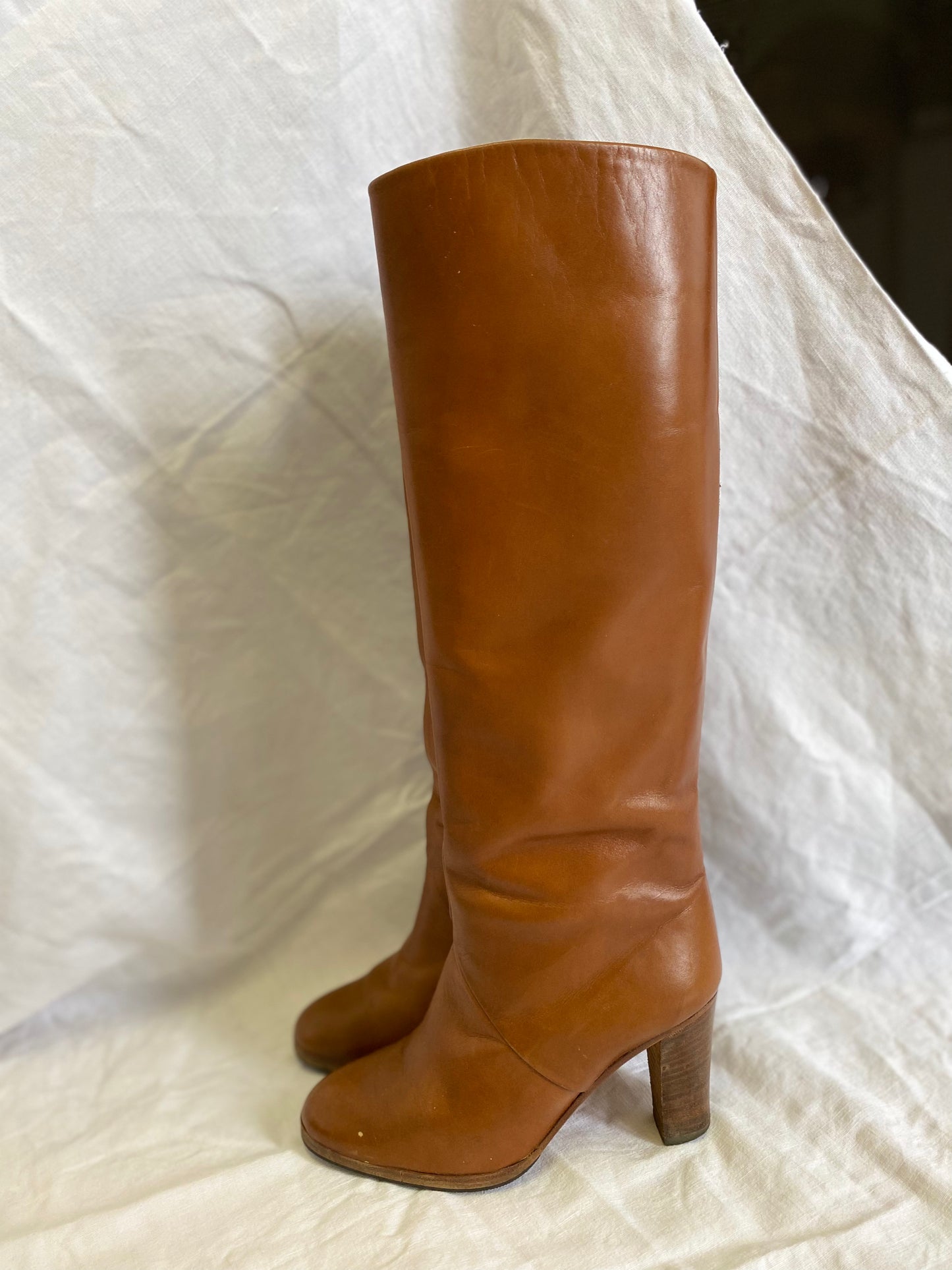 Bottes hautes en cuir vintage 80's