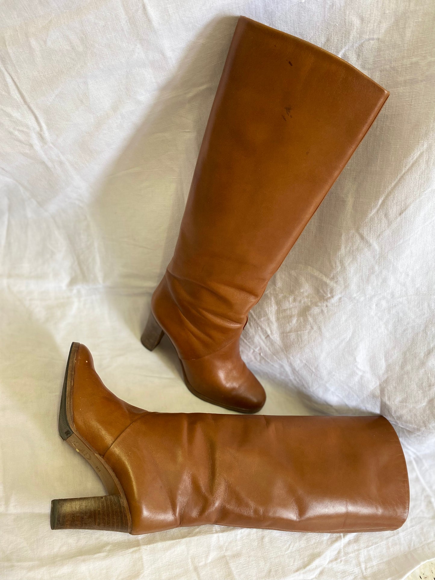 Bottes hautes en cuir vintage 80's